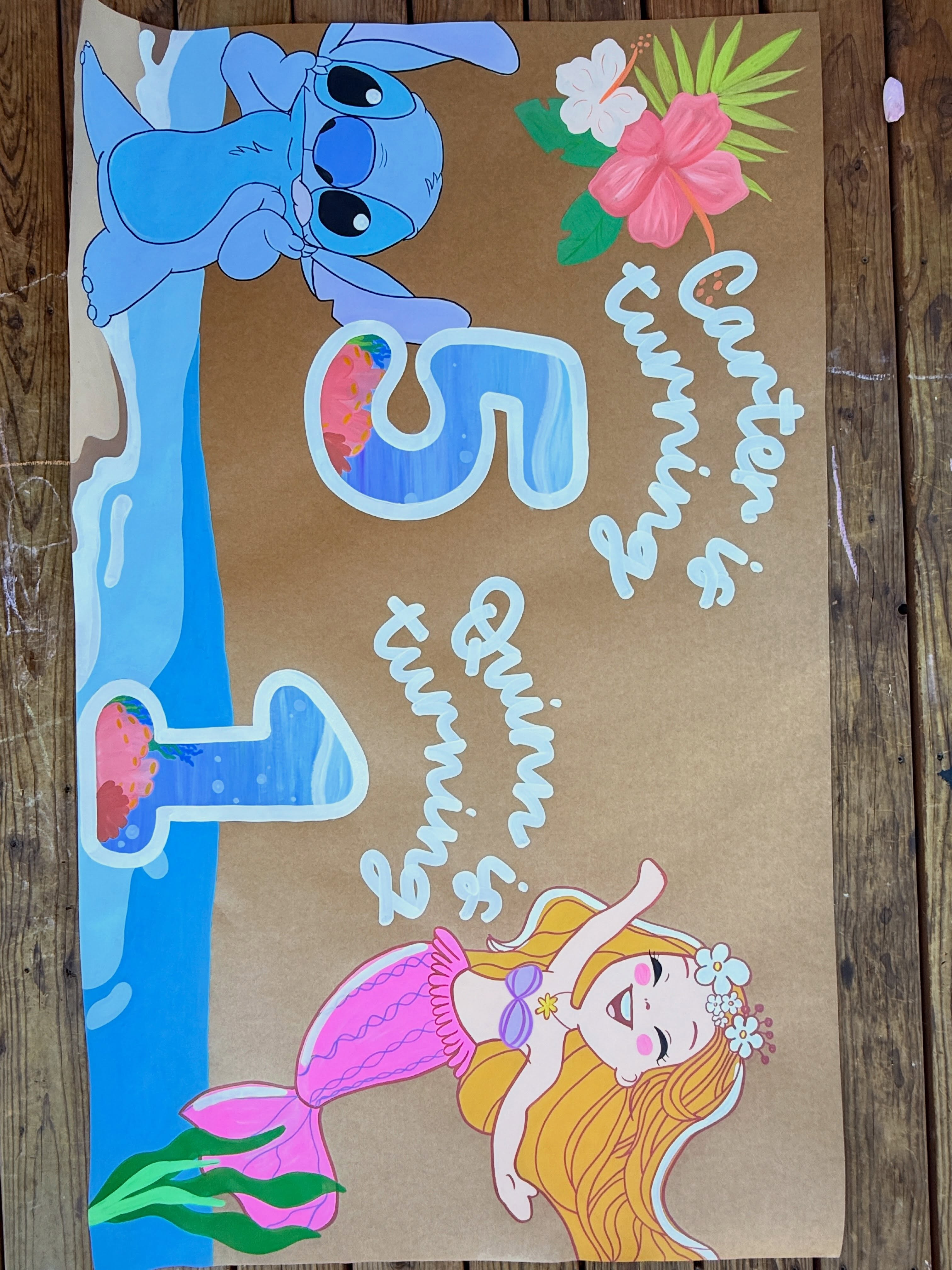Summer birthday banner by Katie Paige Art Co